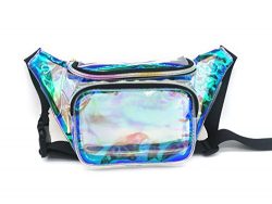 Dolores Women Fashion Hologram Laser Waist Bag Clear Fanny Pack Zipper Waterproof Chest Pack Bum ...