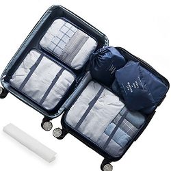 Lonew 7Pcs Packing Cubes, Travel Luggage Packing Organizers – Multi-functional Clothing So ...