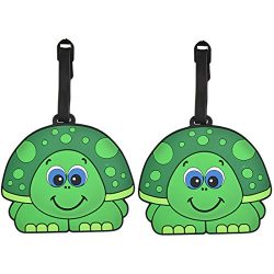 Animal Luggage Tags Cute Suitcase Labels (Set of 2) (Boy Turtle)