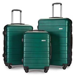 LEMOONE Luggage Set Spinner Hard Shell Suitcase Lightweight Carry On – 3 Piece (20″  ...