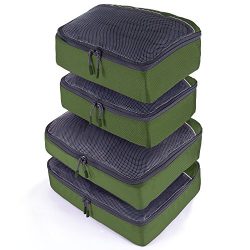 JETPAL Lightweight Travel Luggage Organizer Packing Cubes (Set of 4) – Green