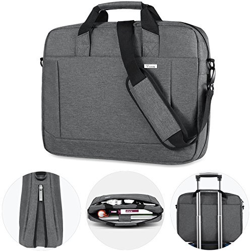 Voova 15.6 inch Laptop Shoulder Bag Expandable Large Capacity Briefcase ...