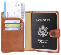 Zoppen Rfid Blocking Travel Passport Holder Cover Slim Id Card Case (#38 Burnt Sienna (2018 New))