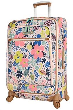 Lily Bloom Luggage 24″ Expandable Design Pattern Suitcase With Spinner Wheels For Woman (2 ...
