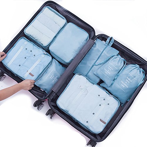 8 pcs Luggage Packing Organizers Packing Cubes Set for Travel