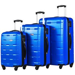 Merax Luggages 3 Piece Luggage Set Lightweight Spinner Suitcase (Blue)