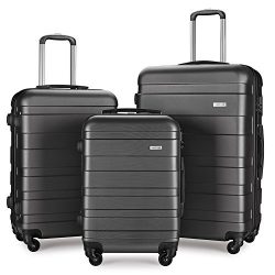 LEMOONE Luggage Set Spinner Hard Shell Suitcase Lightweight Carry On – 3 Piece (20″  ...