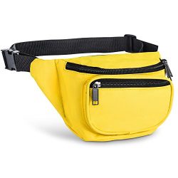 Fanny Pack, AirBuyW 3 Zippered Compartments Adjustable Waist Sport Fanny Pack Bag