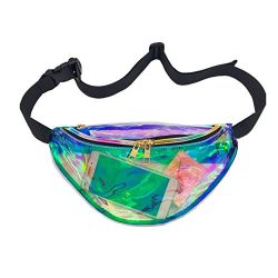 CHAOM Women Hologram Laser Waist Bag Fashion Waterproof Shiny Neon Fanny Pack Bum Bag Travel Pur ...