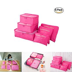 6 pcs Luggage Packing Organizers Packing Cubes Set for Travel Vinmax Storage Bags with Laundry B ...