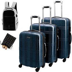 Hardside Luggage Set, Hardside Spinner Luggage Hard Shell Luggage Set TSA Luggage Carry On Lugga ...