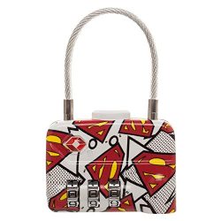 DC Comics Superman Logo TSA Approved Travel Combination Cable Luggage Lock for Suitcase Baggage