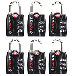 Forge TSA Lock 6 Pack – Open Alert Indicator, Easy Read Dials, Alloy Body