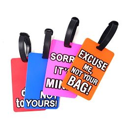 Honbay 4PCS Candy Color Travel Luggage Tags Travel Suitcase Bag Labels Checked Baggage Tags (4 x ...