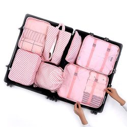 7Pcs Packing Cubes, Travel Luggage Packing Organizers – Multi-functional Clothing Sorting  ...