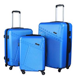 3 PC Luggage Set Durable Lightweight Spinner Suitecase LUG3 1610 BLUE