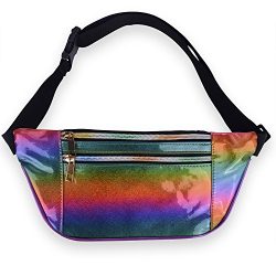 LEADO Holographic Fanny Pack Metallic 80s Fanny Packs for Women and Men, Fashion Waist Pack Adju ...