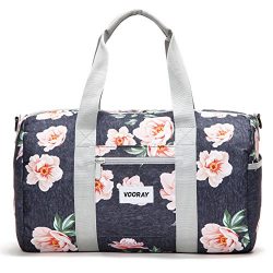 Vooray Roadie 23L Small Gym Duffel Bag, Rose Floral Navy