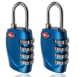 TSA Luggage Locks, 4 Digit Combination Steel Padlocks, Approved Travel Lock for Suitcases &  ...