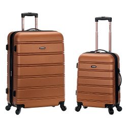 Rockland Luggage 20 Inch and 28 Inch 2 Piece Expandable Spinner Set, Brown