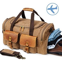 Canvas Duffle Bag Overnight Bags for Men Weekend Travel Duffel Weekender Bags For Women Canvas L ...
