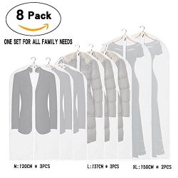 La Saveur Garment bag, 8 Pack, Lightweight suit bag, Dust Proof Garment Protection for Closet St ...