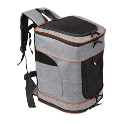 SERWALL Pet Carrier Backpack Airline Travel Approved for Travelling and Hiking (Grey)