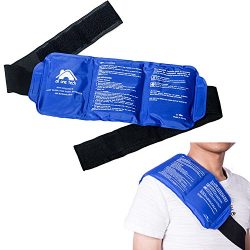 Pain Relief Ice Pack with Strap for Hot Cold Therapy, Reusable Gel Pack for Injuries, Best as He ...