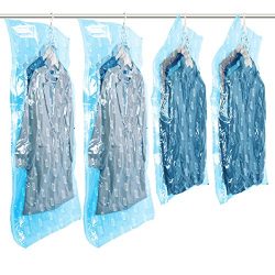 TAILI Hanging Garment Vacuum Storage Bag, Space Saver Bags for Clothing Storage, Vacuum Seal Bag ...