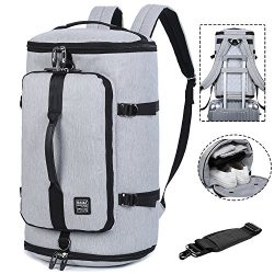 Travel Business Laptop Backpack 3-Way Water Resistant Duffel Luggage Gym Sports Bag with Shoe Co ...