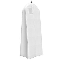 Women’s Dress and Gown Garment Bag – 72”x24” with 20” Tapered Gusset -White