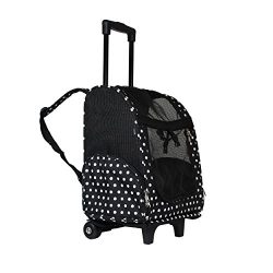 World Traveler Women’s 18″ Rolling Pet Carrier Convertible Fashion Backpack, Black W ...