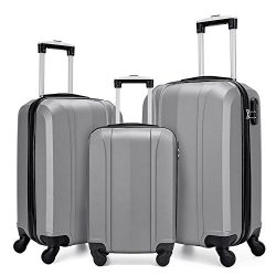 Fochier Lightweight Luggage Set 3 Piece Hardshell Spinner Suitcase