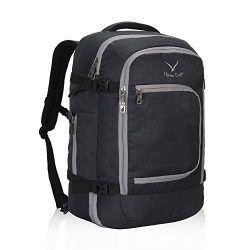 Hynes Eagle Travel Backpack 40L Flight Approved Carry on Backpack, Black Grey