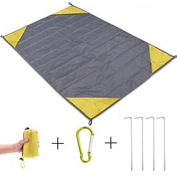 OuTera Outdoor Beach Blanket, Compact Pocket Blanket 55″x60″ – Waterproof Ground Cover, Sa ...