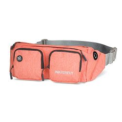 WATERFLY Fanny Packs Water Resistant Waist Bag(Newer Version) for Men Women Travel Running (Red)