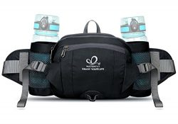 WATERFLY Fanny Pack with Water Bottle Holder Hiking Waist Packs Walking Bag Running Belt Sport L ...