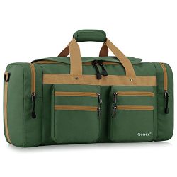 Gonex 45L Travel Duffel, Gym Sports Luggage Bag Water-resistant Many Pockets(Dark green)