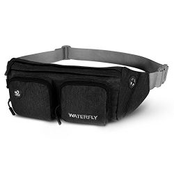 WATERFLY Fanny Packs Water Resistant Waist Bag(Newer Version) for Men Women Travel Running