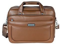 VIDENG Leather Business Briefcase,Extended 15.6 inch Laptop Bag,Large Capacity Shoulder Bags Tra ...