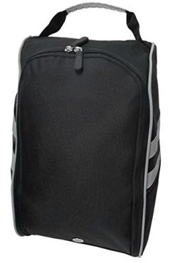 CaddyDaddy Golf Modern Golf Shoe Bag, Black/Grey