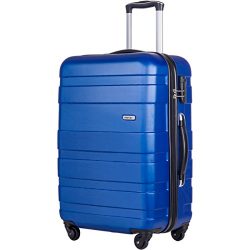 Merax Afuture 20 24 28 inch Luggage Lightweight Spinner Suitcase (24-Checking in, Blue)