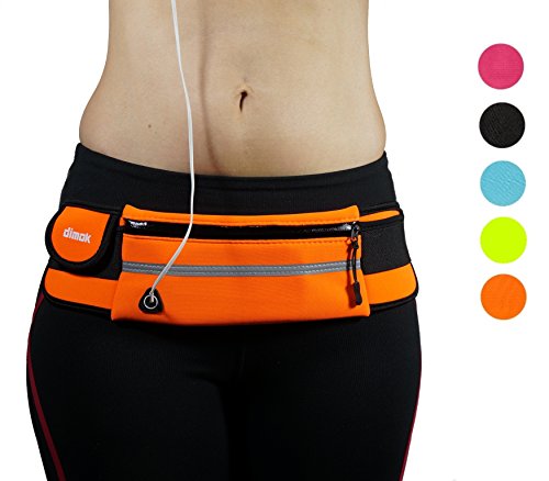 dimok Runners Favorite Waist Pack, Water Resistant, Reflective Belt for Running Hiking Fitness