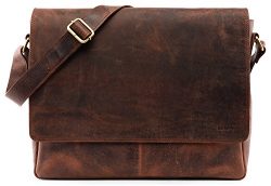 LEABAGS Oxford genuine buffalo leather messenger bag in vintage style – Rouge