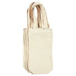 Wine Tote Bags – 6-Pack Wine Carrying Bag Set, Ideal Bottle Gift Bags, Cotton Canvas Trave ...