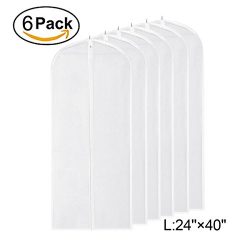 Garment Bag Clear,40 inch Suit Bag Moth Proof Garment Bags Dust Cover White Breathable Full Zipp ...