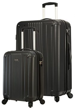 TravelCross Milano Luggage Lightweight Spinner Set (Black, 2 piece set (20”/ 28”))