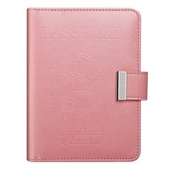 Rfid Passport Holder Cover with Money Clip, Vivefox Travel Passport Wallet Slim Id Card Case (Ro ...