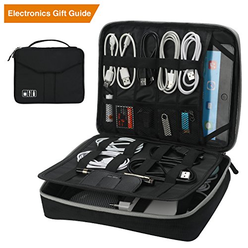 Vivefox Electronics Organizer, Double Layer Travel Gadget Electronic Accessories Bag for Cables, ...