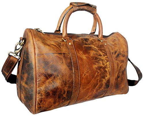 Leather Duffel Bags For Men - Airplane Underseat Carry On Luggage By RusticTown - LuggageBee ...